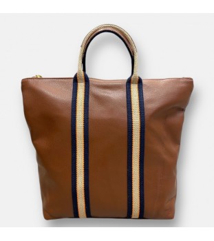 MAYA CUOIO - Zaino in vera pelle color cuoio