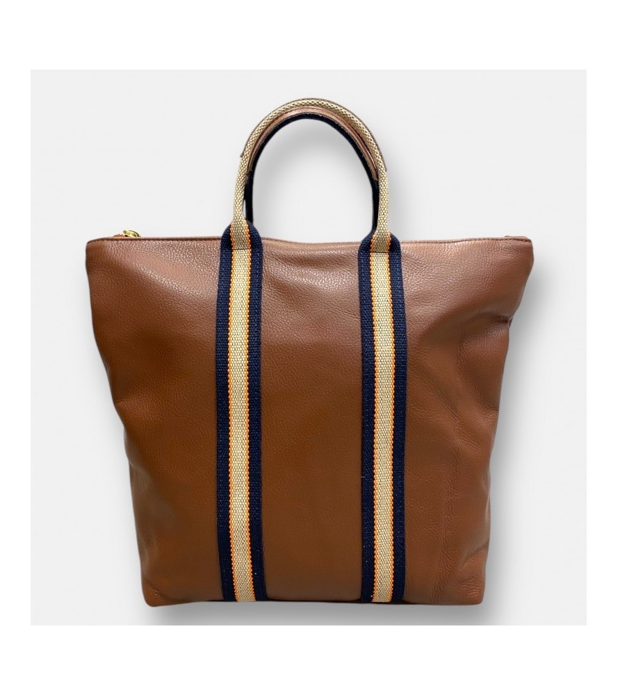 MAYA CUOIO - Zaino in vera pelle color cuoio