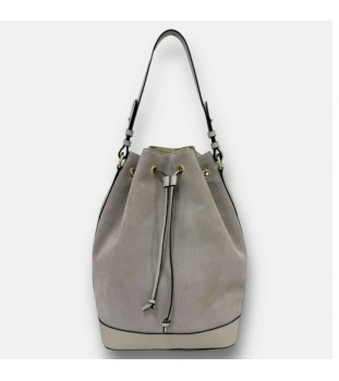 SVEVA MAXI GRIGIO - Secchiello in suede e pelle
