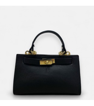 CARA NERA - Borsa a mano in vera pelle nera