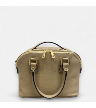 ILARIA SABBIA - Borsa a mano in vera pelle color sabbia