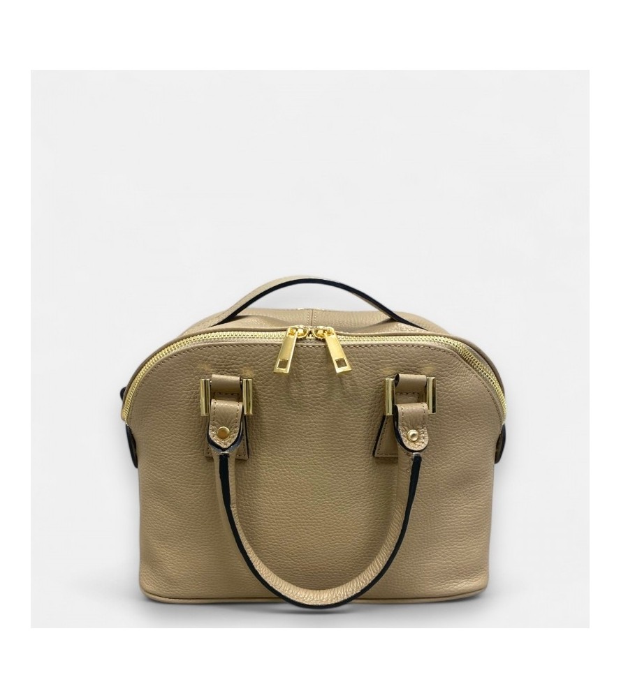 ILARIA SABBIA - Borsa a mano in vera pelle color sabbia